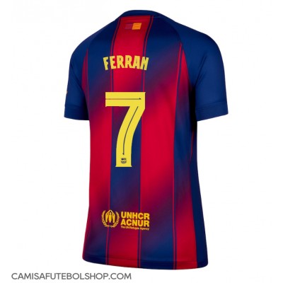 Camisa de time de futebol Barcelona Ferran Torres #7 Replicas 1º Equipamento Feminina 2025-26 Manga Curta Camisa de time de futebol Barcelona Ferran Torres #7 Replicas 1º Equipamento Feminina 2025-26 Manga Curta